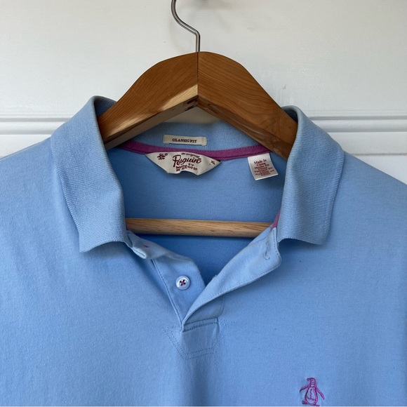 •Penguin By Munsingwear• Light Blue Classic Fit Polo Shirt - Size XL - Picture 3 of 6